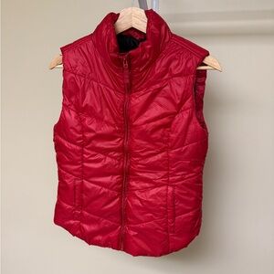 Aeropostale Red Puffer Vest Size M Quilted Zip Front Lightweight